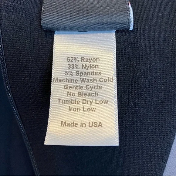 SOLD Retrolicious Black Stretch Knit Sleeved V Neck Midi Pencil Dress Small - Picture 9 of 9